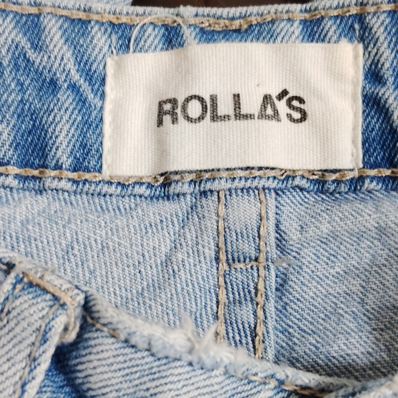 Rolla's Original Straight Faded Light Wash Distressed High Rise Jeans Size 25 - Picture 4 of 7